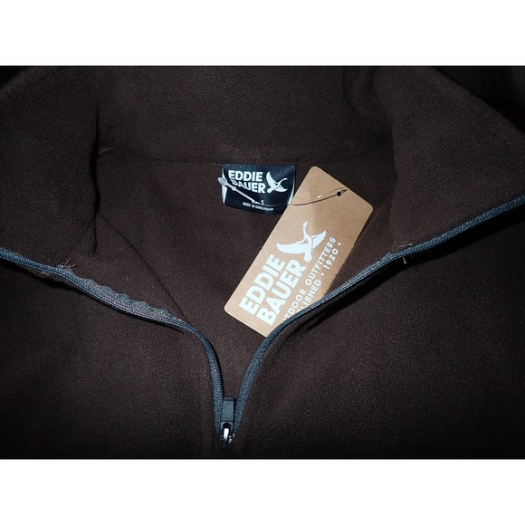 Eddie Bauer Mens S Fast Fleece 1/4 zip Long Sleeve Shirt  Pinecone Brown New - Picture 5 of 5
